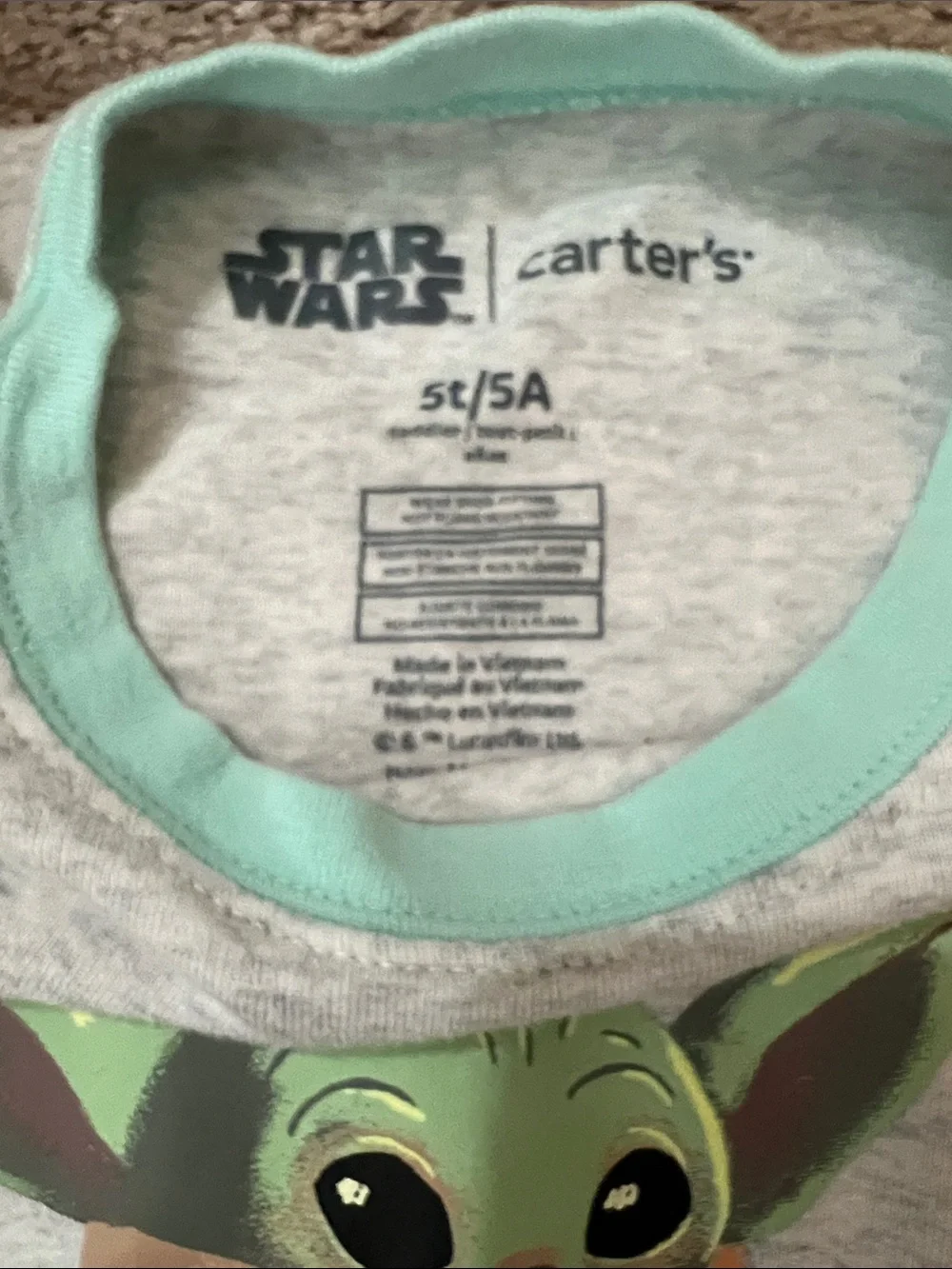 Carter's Gray & Blue Baby Yoda 'Come to the Cute Side' Pajama Set